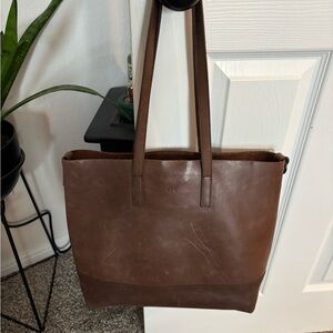 ABLE Brown Leather Tote Bag